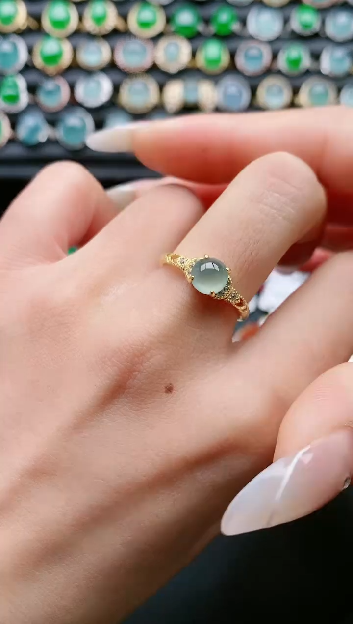 【闪购商品】翡翠戒指银S925镶嵌11111