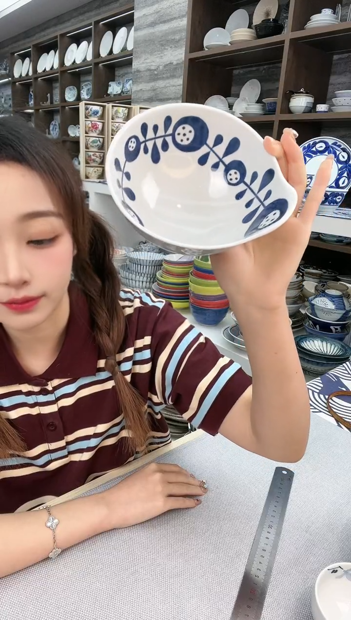 搪瓷有田烧手柄碗单支