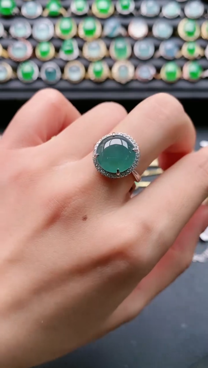 【闪购商品】翡翠戒指银S925镶嵌111111