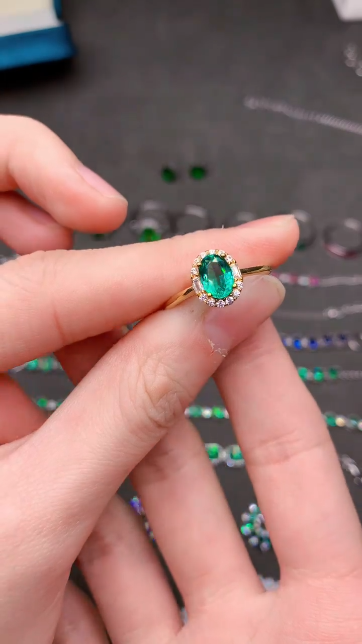 【闪购商品】祖母绿戒指银S925镶嵌.....