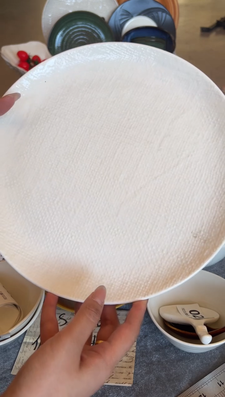 新骨瓷037瑕疵白麻布11,25寸平盘