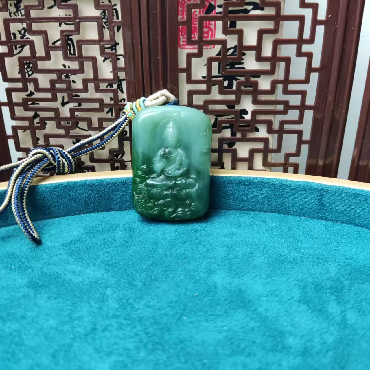 和田玉碧玉观音吊坠