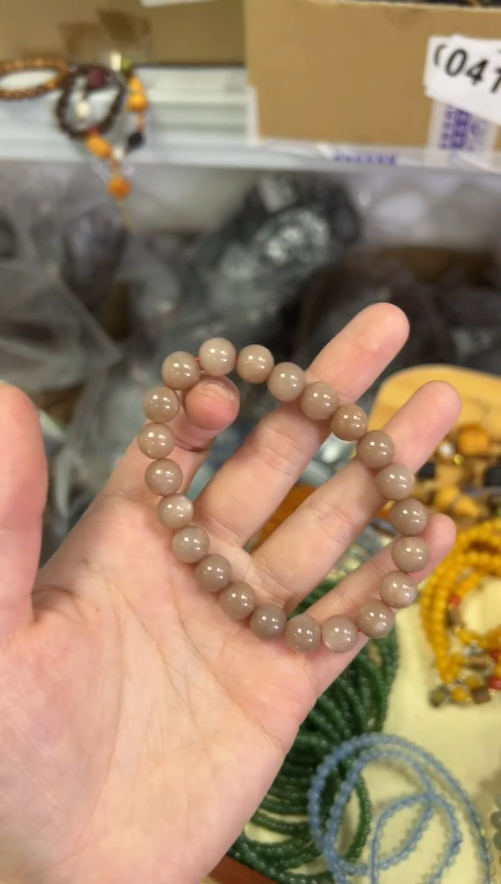 【闪购商品】月光石手链未镶嵌金太阳圆珠素圈手串