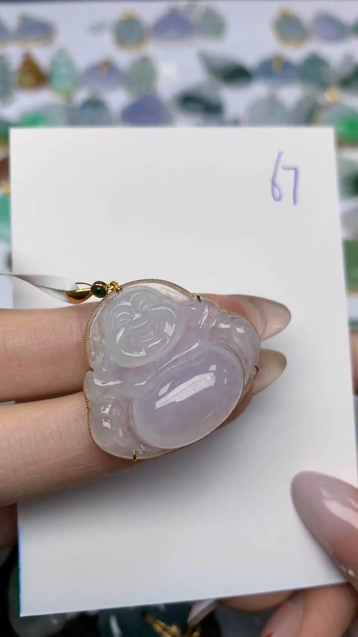 【闪购商品】翡翠颈饰18K金镶嵌天然翡翠A货 