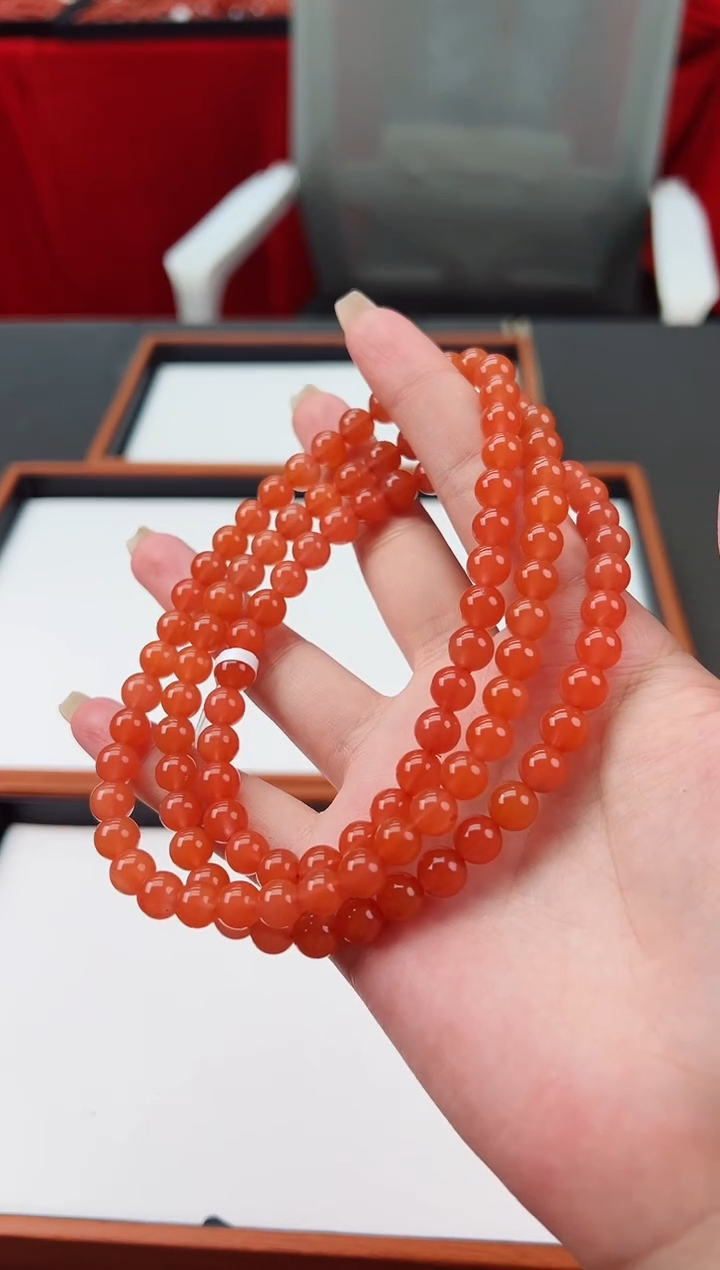 【闪购商品】南红玛瑙长串未镶嵌滴水洞亮光7+一条
