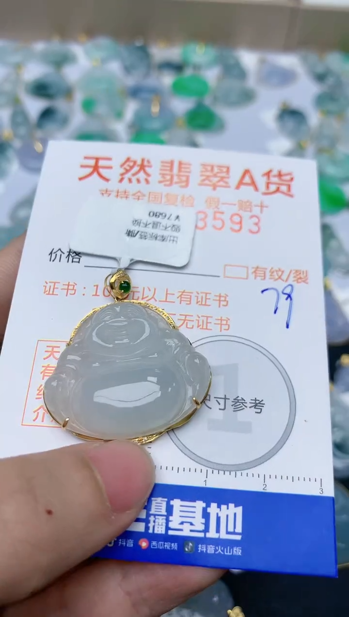 【闪购商品】翡翠颈饰18K金镶嵌天然翡翠A货    79