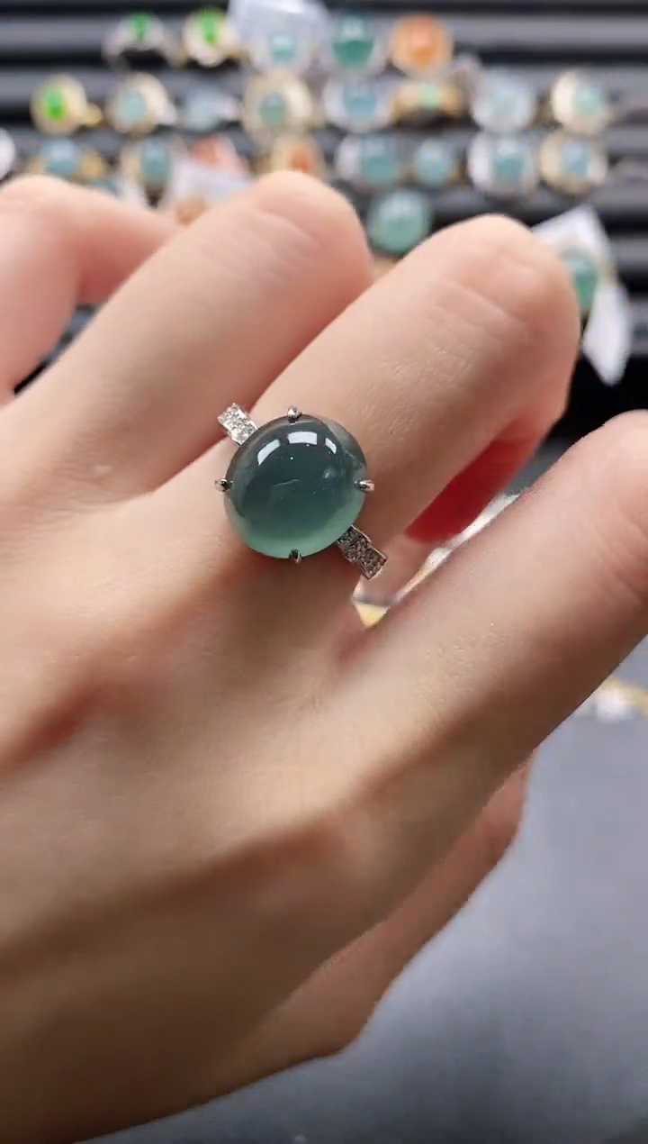 【闪购商品】翡翠戒指银S925镶嵌1111