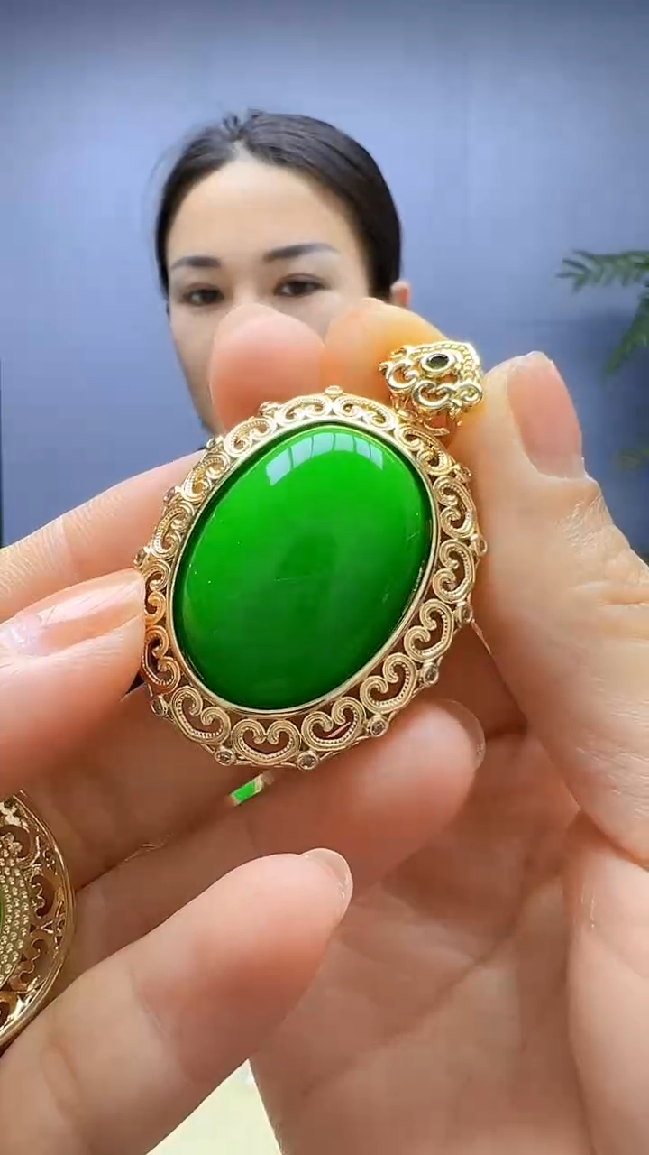 静柏diy严选颈饰祥云椭圆吊坠
