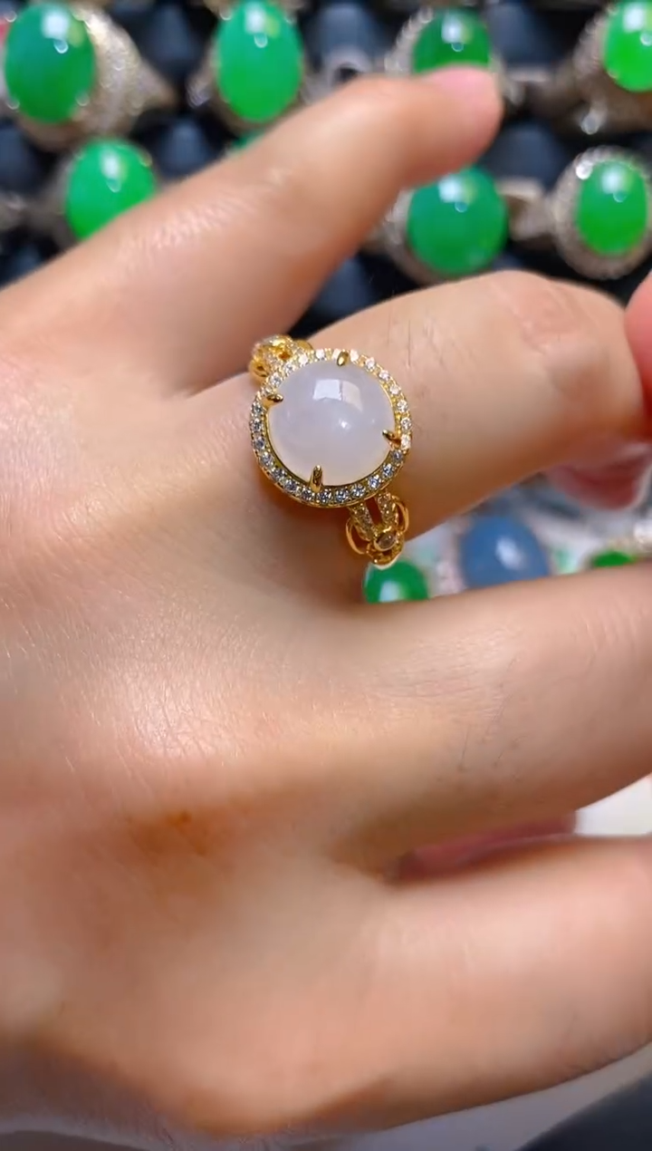 【闪购商品】翡翠耳饰银S925镶嵌天然A货翡翠1