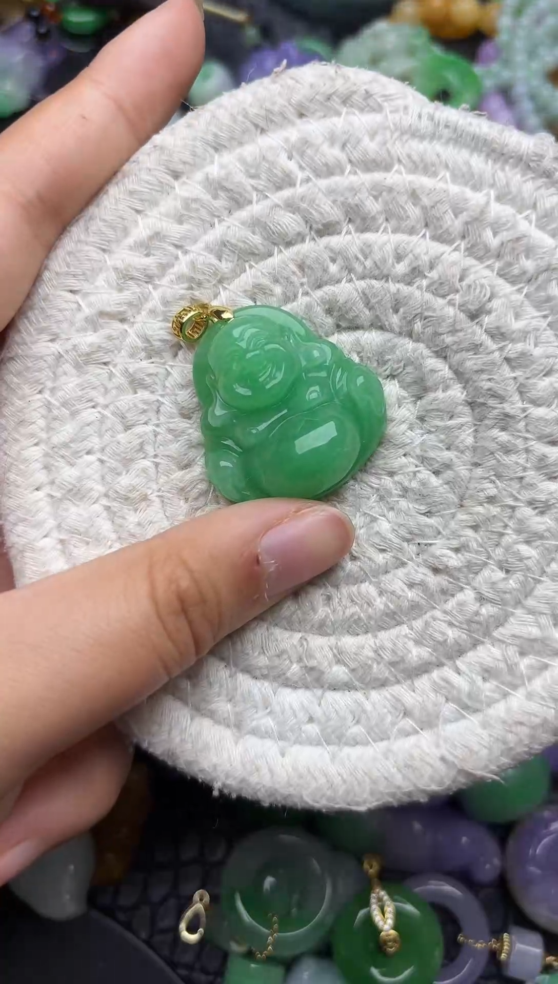 颈饰未镶嵌翡翠缅甸翡翠吊坠