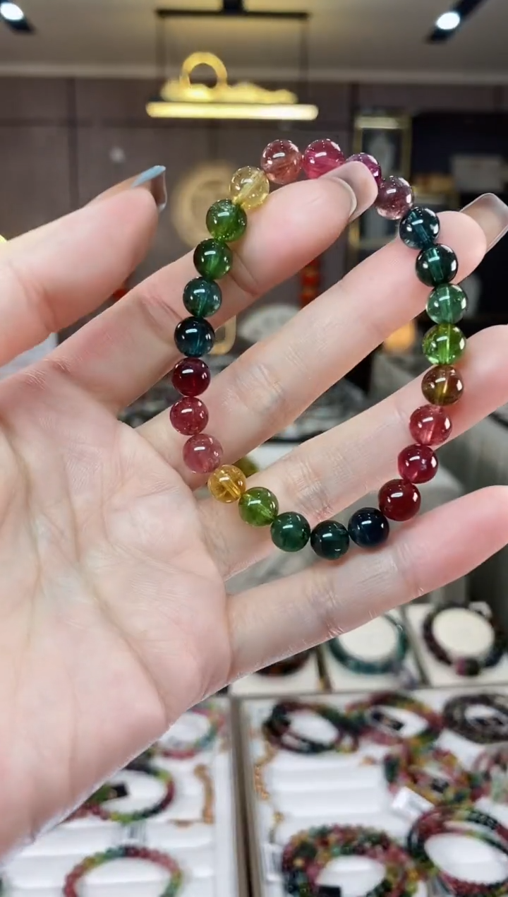 【闪购商品】碧玺单圈手串7mm+未镶嵌一物一证dan