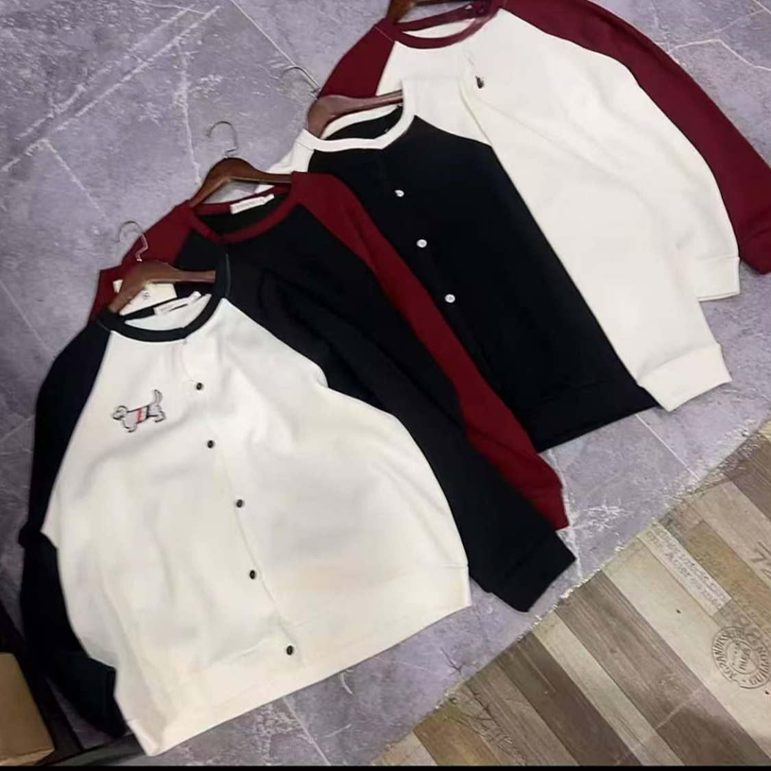 XIE4  韩版拼接撞色百搭加绒开衫外套1335