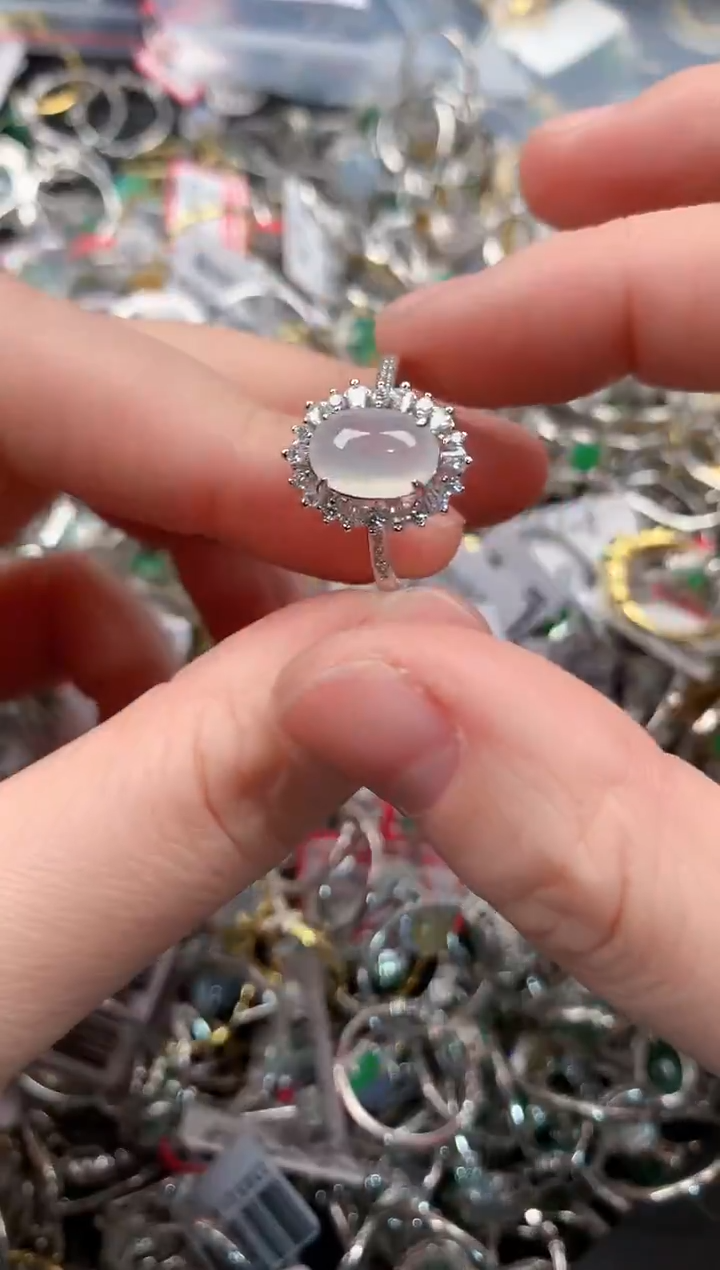 银S925镶嵌戒指翡翠999                10