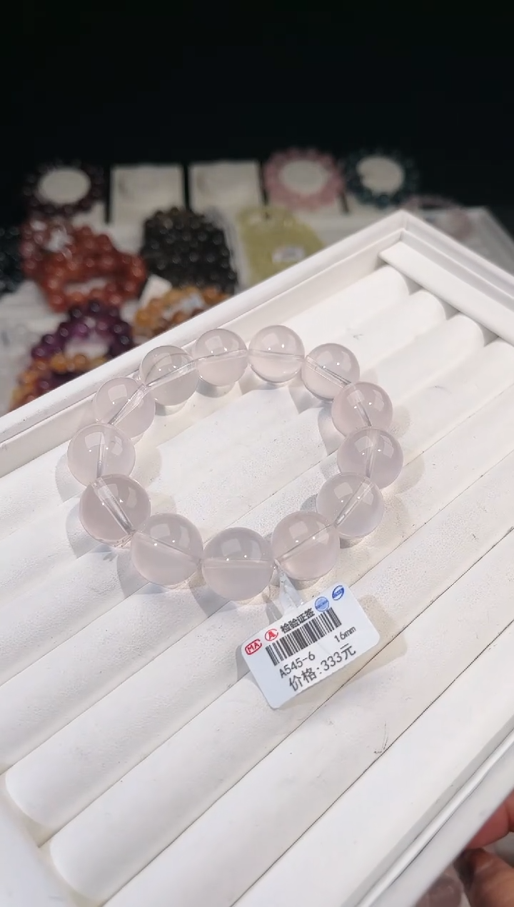 【闪购商品】水晶手链未镶嵌多样性发一奶白16mm