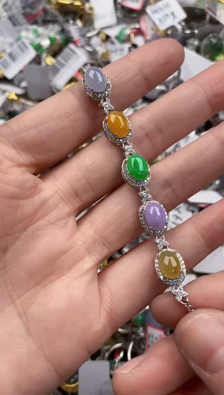 银S925镶嵌戒指翡翠444   4