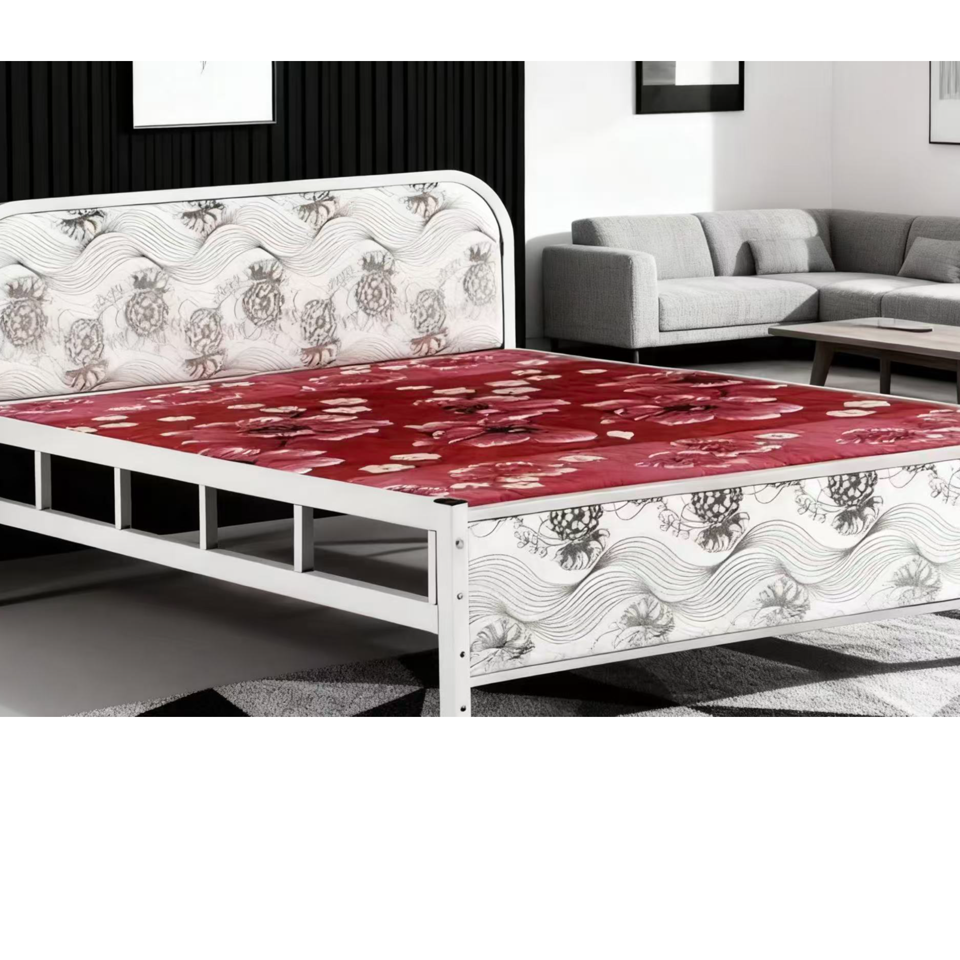 风铁艺床钢木床家用木板床经济型简易出租屋加固