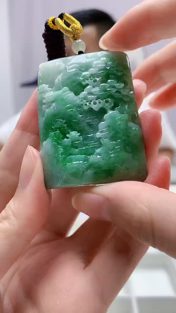 定制翡翠未镶嵌4812zm-毛货挂件114山水