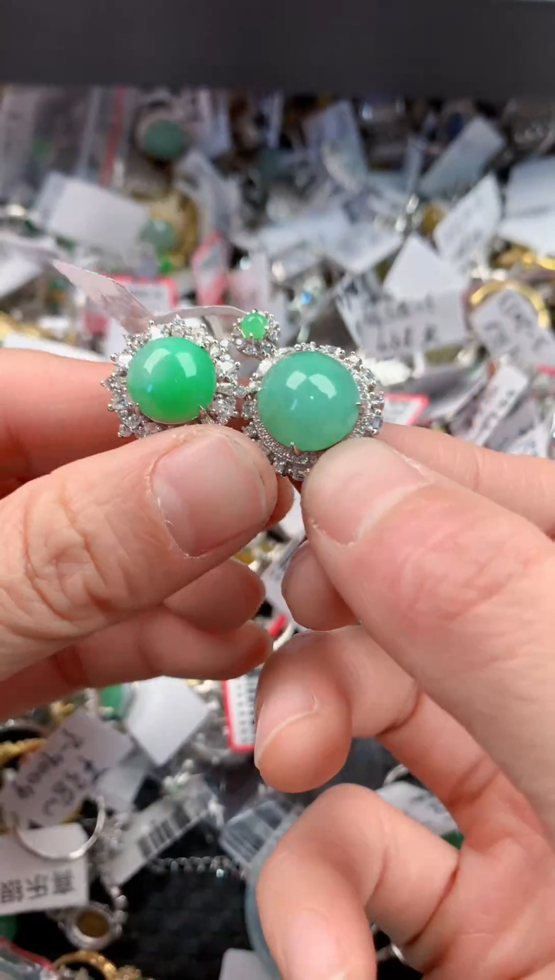 银S925镶嵌戒指翡翠猫*宝666   2