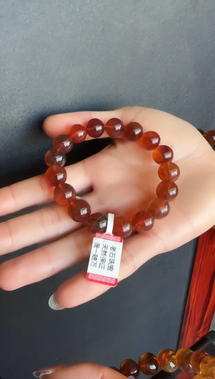 手串琥珀未镶嵌#8缅甸琥珀紫罗兰手串12mm 