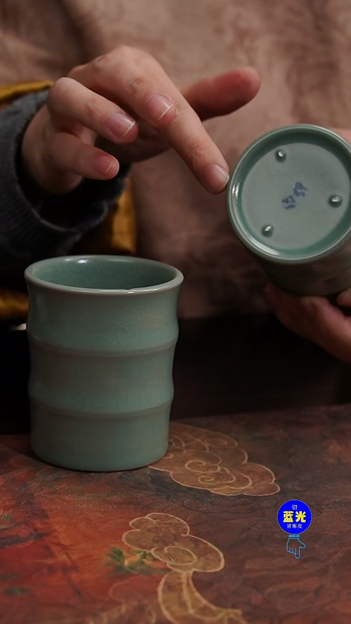摆件瓷瑕（缩釉）清凉寺原矿釉高竹节0079