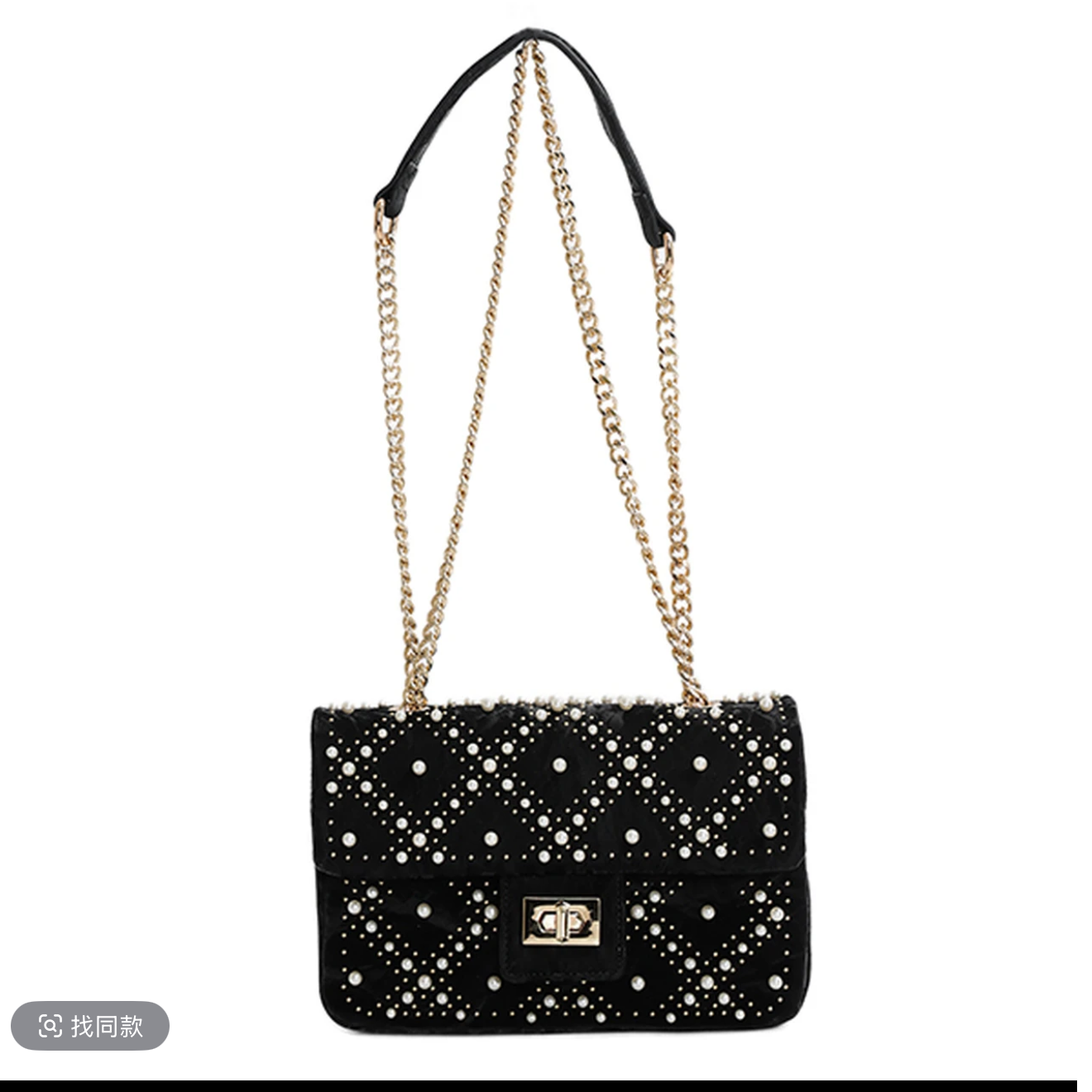 菱格小方包单肩包锁扣耐磨防刮小众斜跨包车缝线腋下393