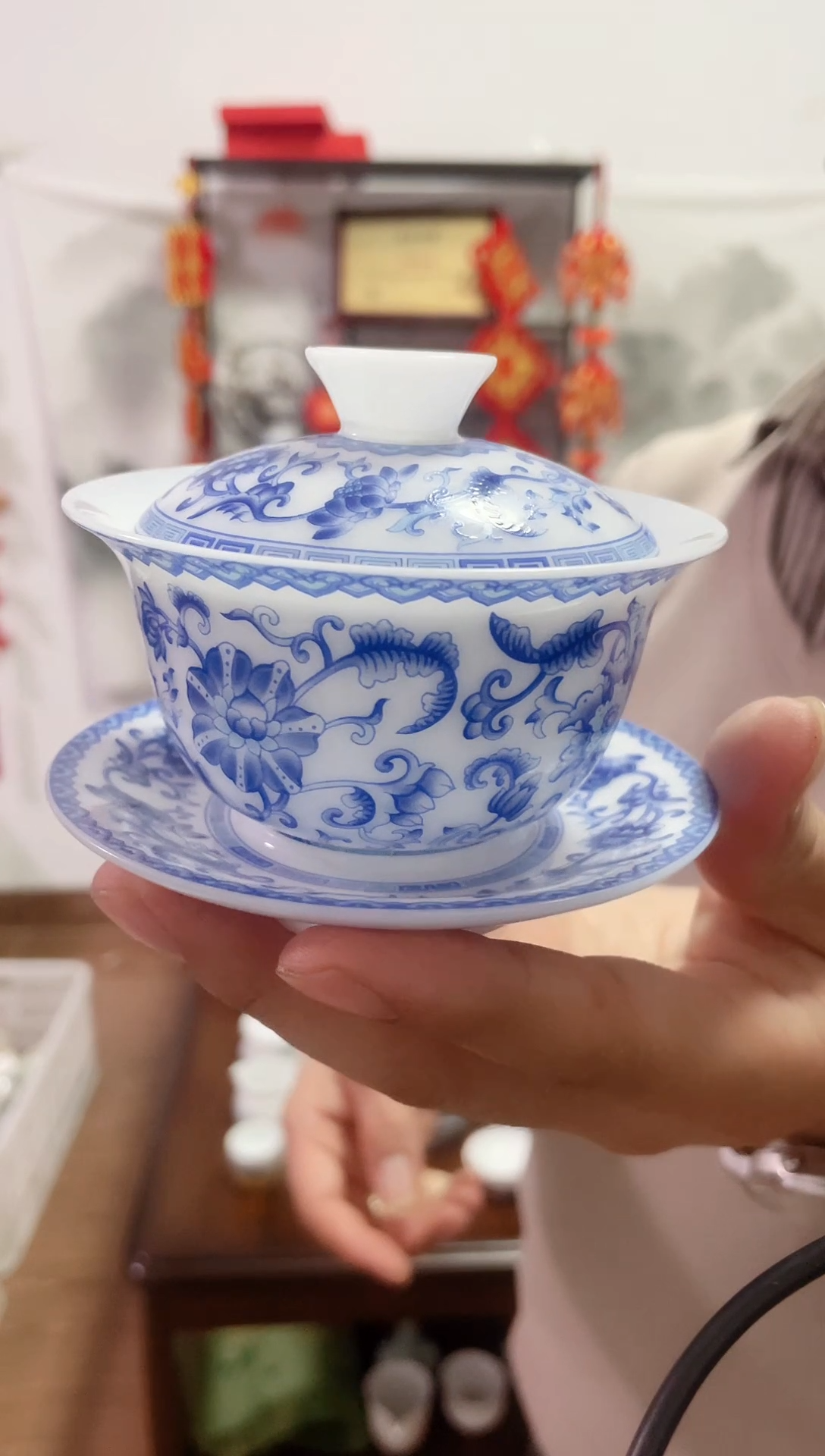 【闪购商品】【瓷心匠物】直播间福利专款冰缠枝莲盖碗