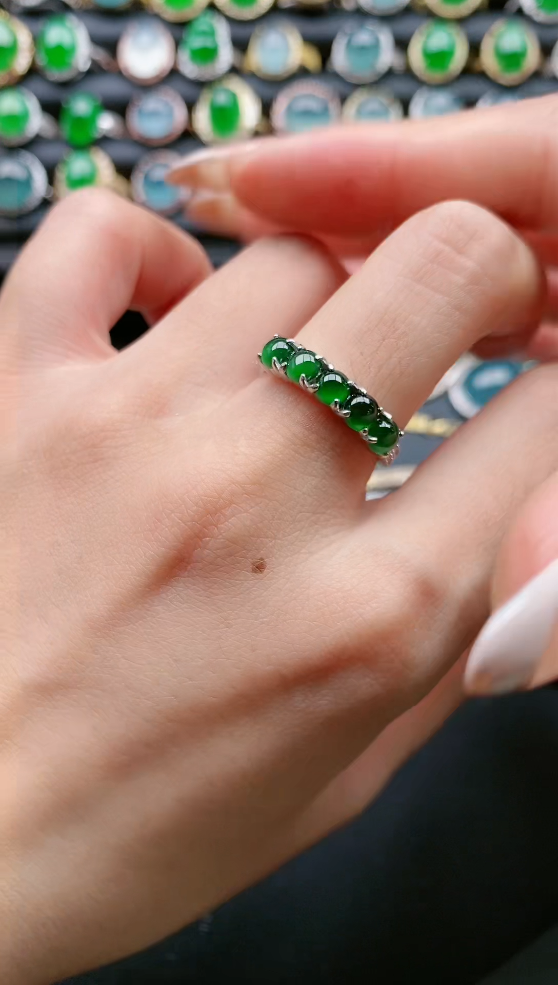 【闪购商品】翡翠戒指银S925镶嵌11111