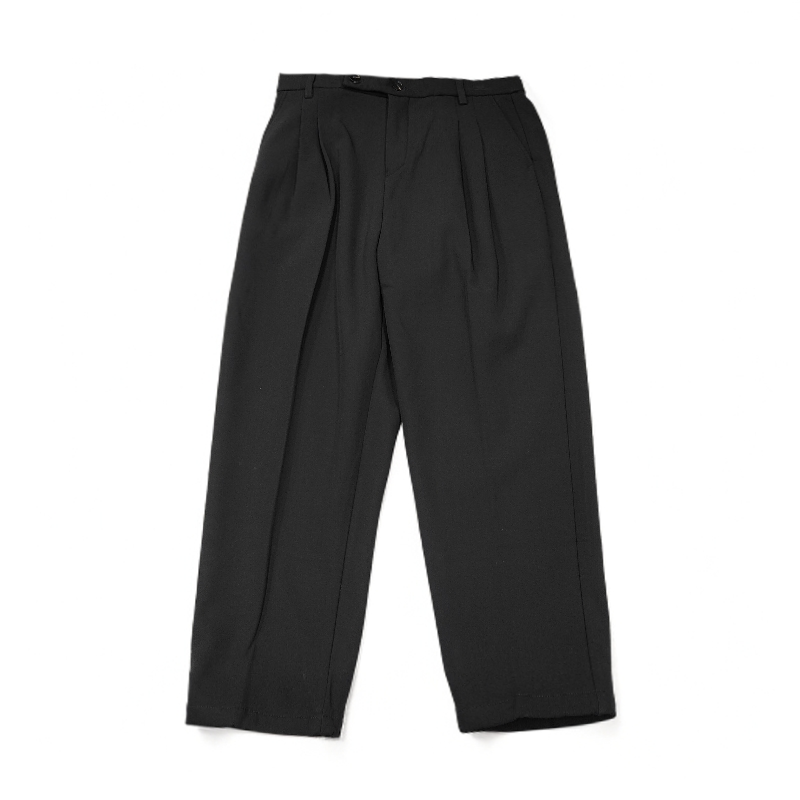 男士极简风宽松直筒裤休闲百搭简约加绒裤子痞帅西裤25078