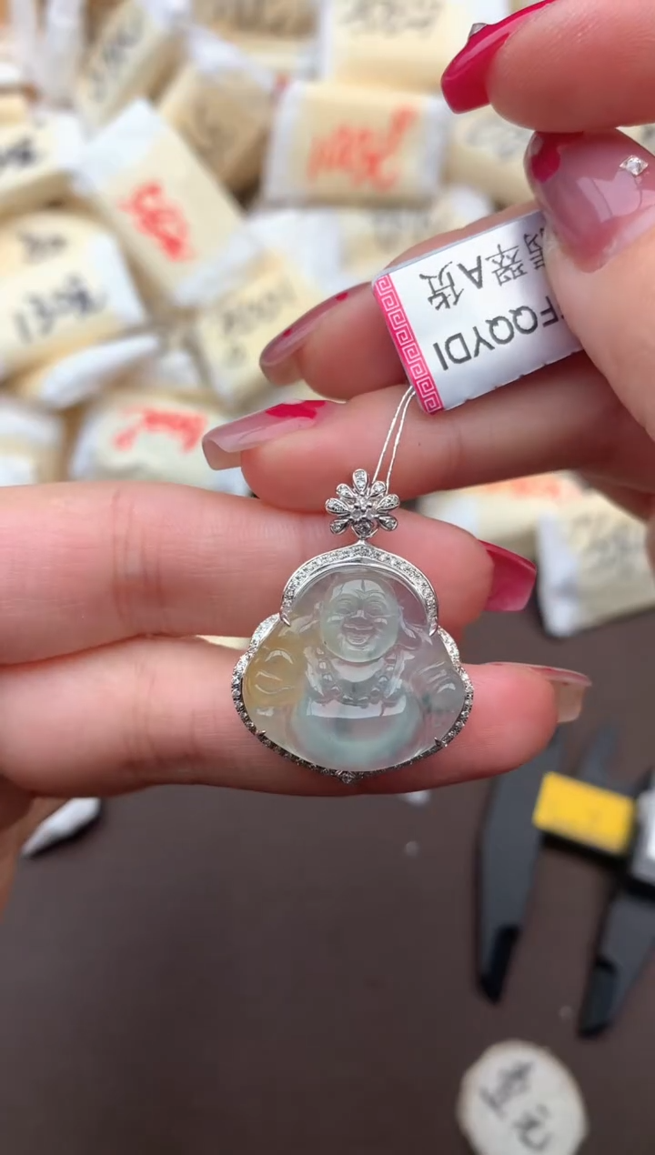 【闪购商品】翡翠挂件18K金镶嵌   一   