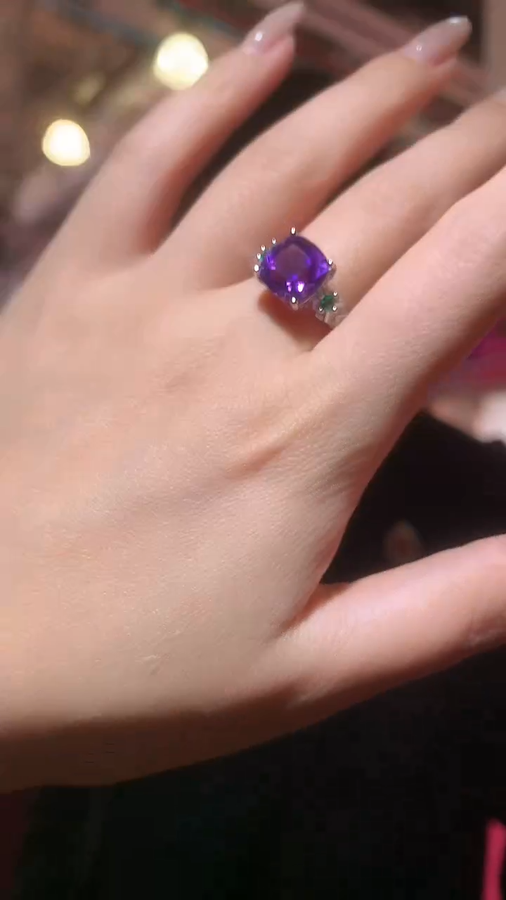 银S925镶嵌戒指水晶【宝石世家严选】