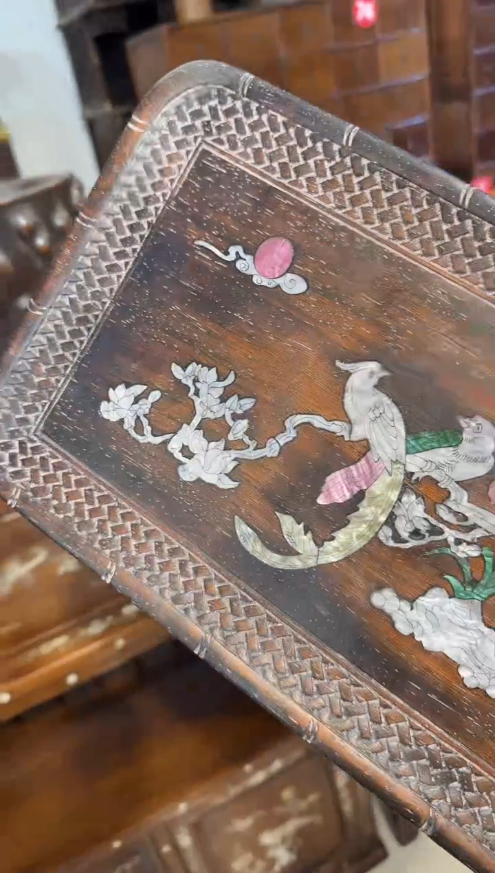 【闪购商品】木木艺邵氏紫檀长尾鸟茶盘128.888