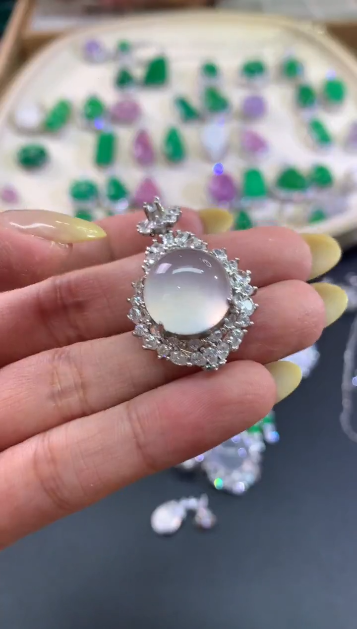 玛瑙/玉髓吊坠银S925镶嵌Z945|299