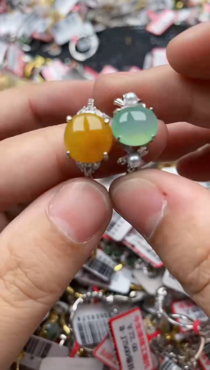 【闪购商品】翡翠戒指银S925镶嵌88888---7