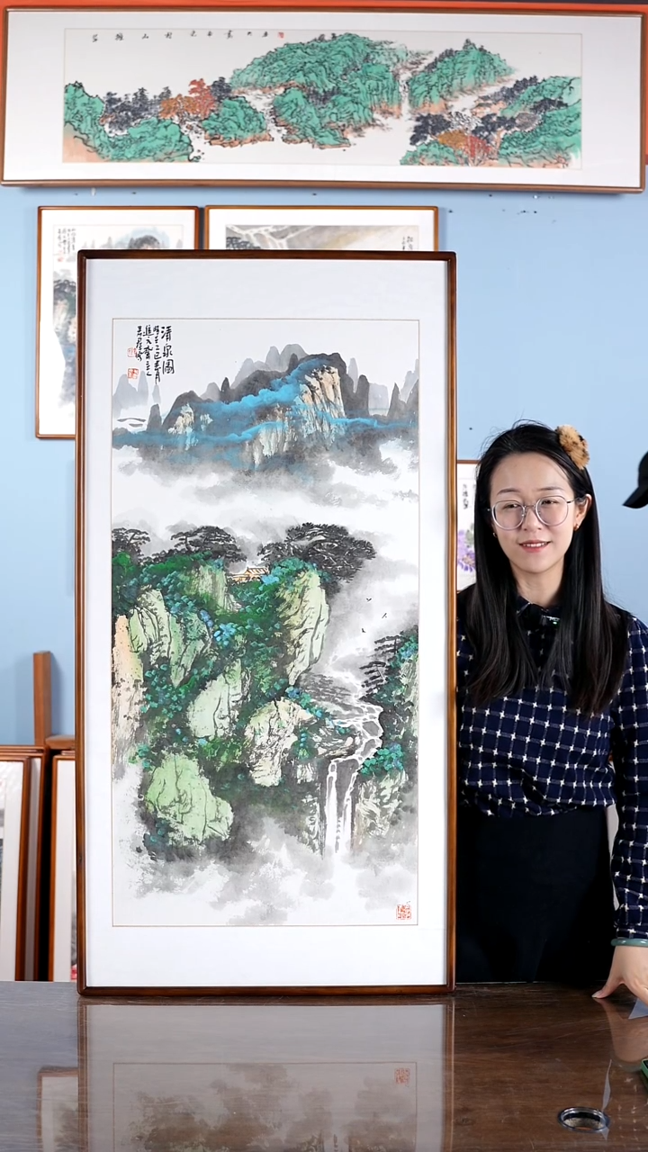 【闪购商品】国画隗寿群《清泉图》含框122*62