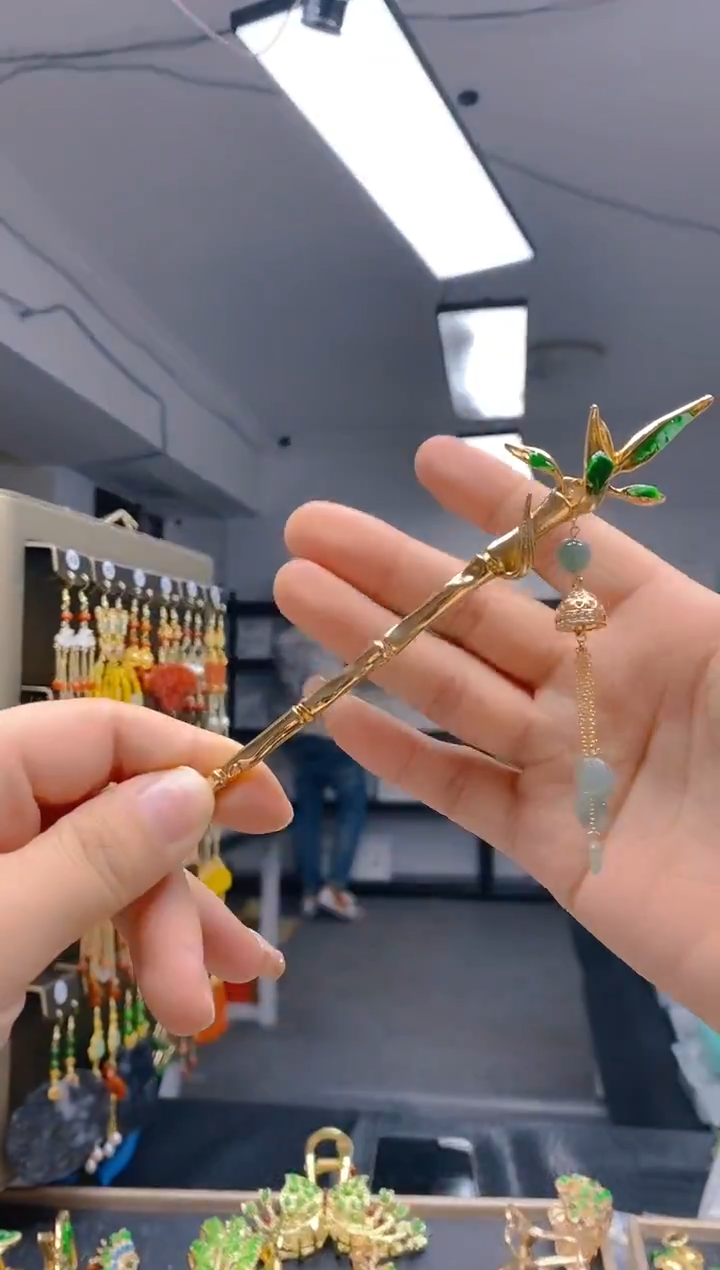 【闪购商品】翡翠耳饰合金362翡翠发簪