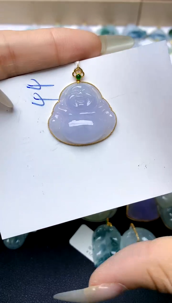 【闪购商品】翡翠颈饰18K金镶嵌天然A货翡翠