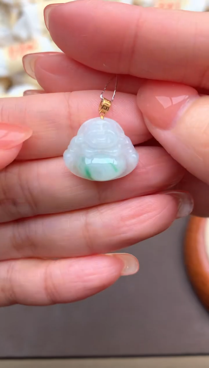 【闪购商品】翡翠挂件18K金镶嵌一