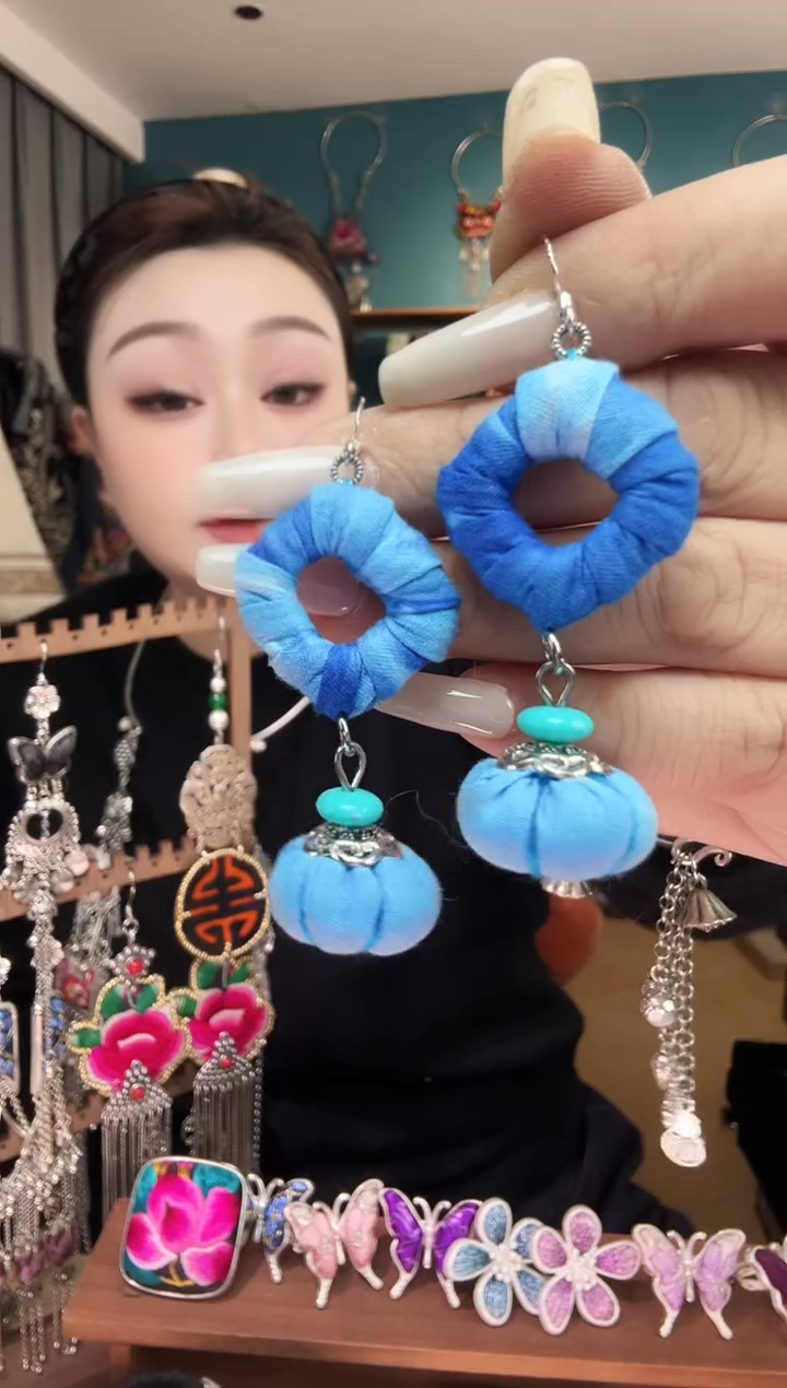 刺绣纯手工民族风刺绣耳环