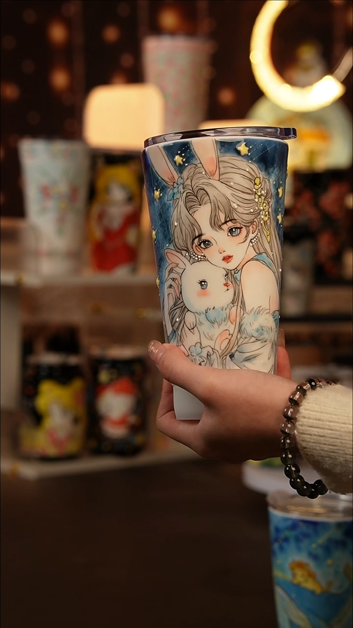 尼*（玉泥）景德镇手工手绘文创陶瓷杯