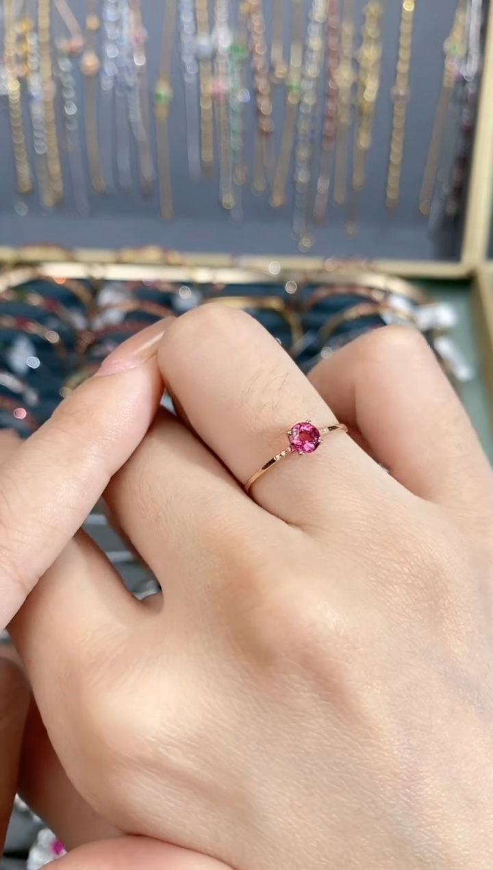 【闪购商品】碧玺颈饰18K金镶嵌戒指