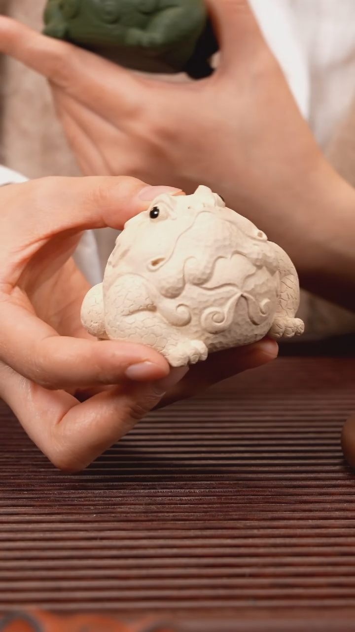 【闪购商品】紫砂茶宠白 小富贵蛙