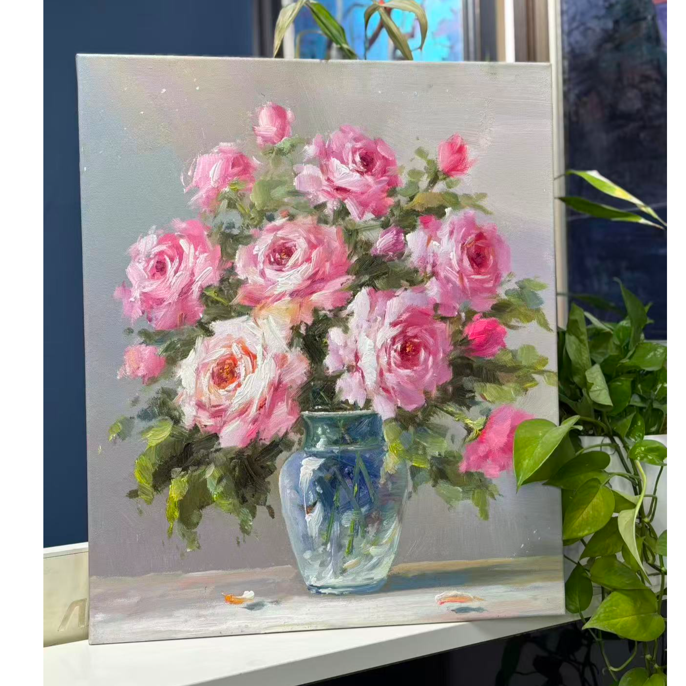 油画/花卉系列/玫瑰花/客厅餐厅/画芯50x60cm