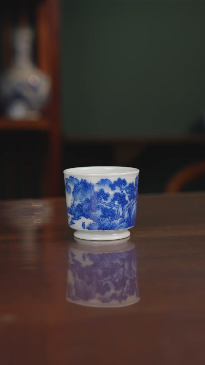 晓月柴窑 山水主人杯