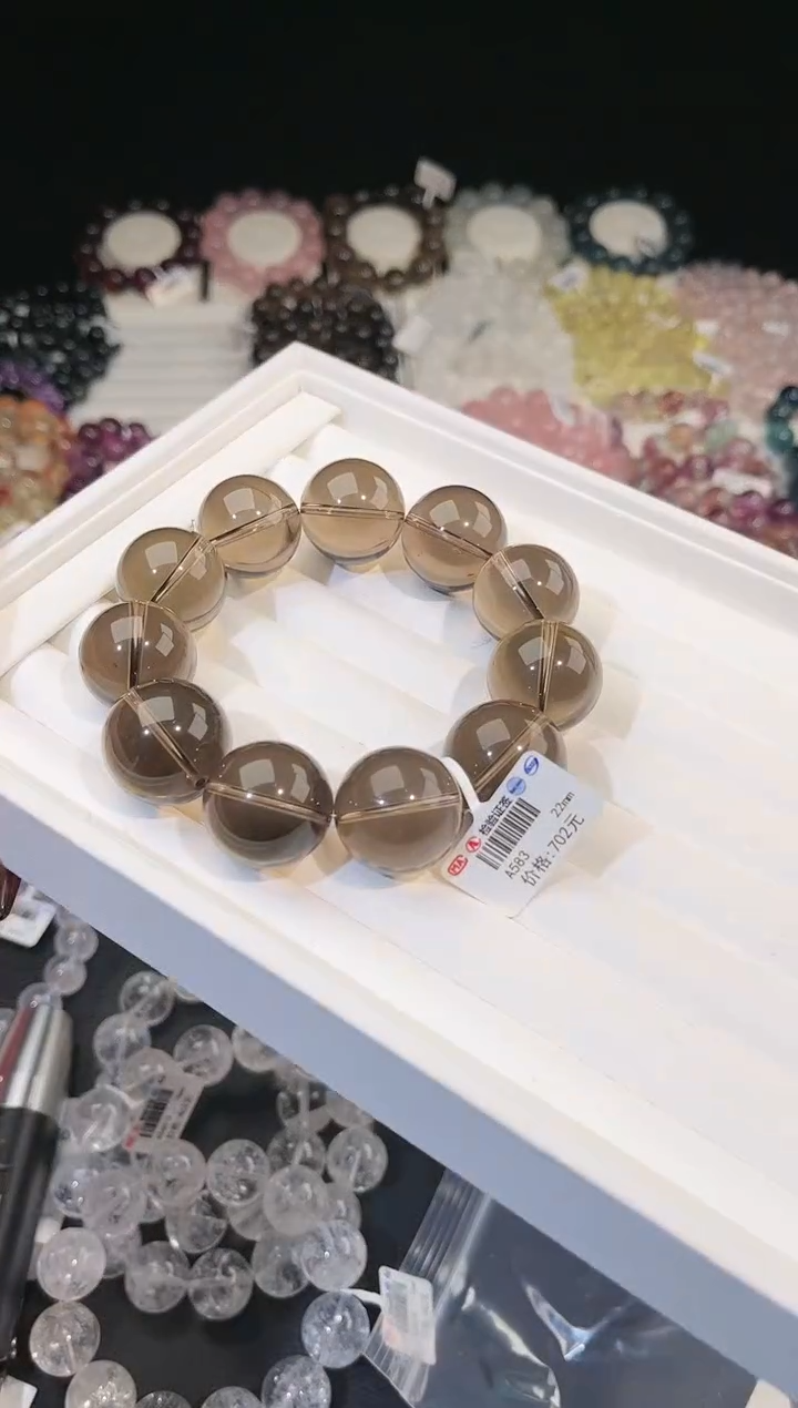 【闪购商品】水晶手链未镶嵌多样性发一茶晶22mm