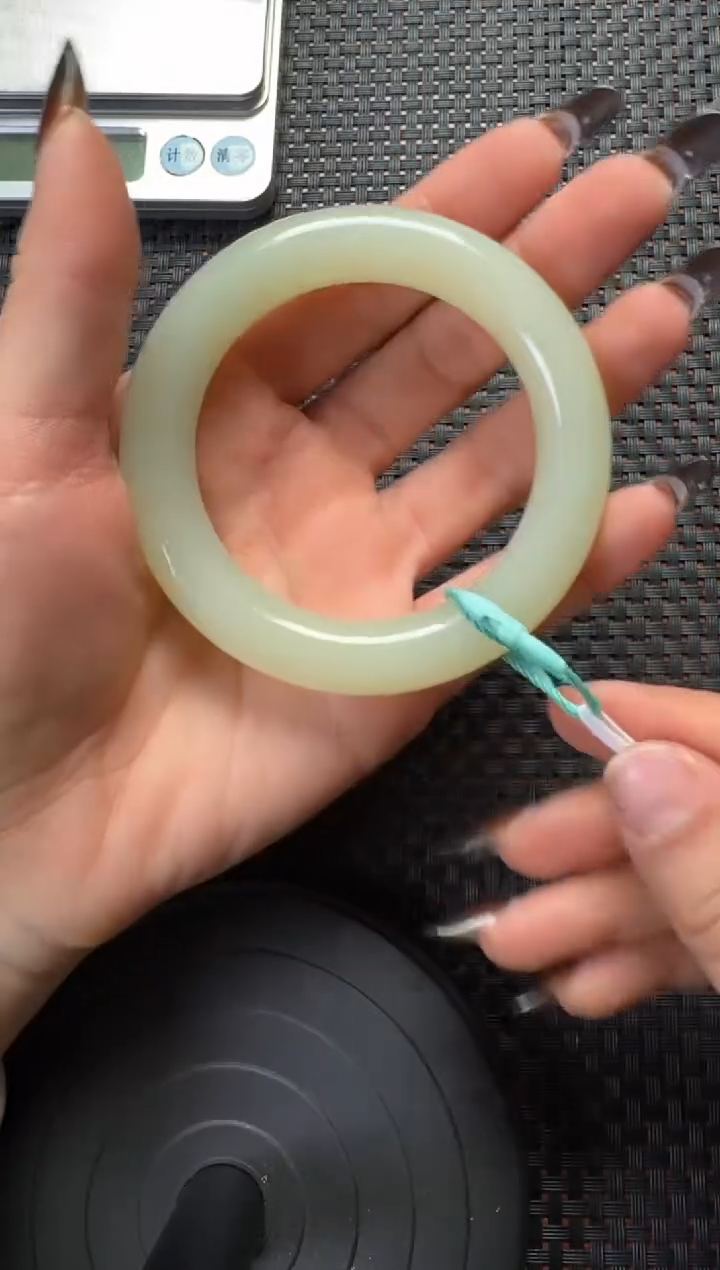 未镶嵌手镯和田玉若羌糖青手镯卡55圈口