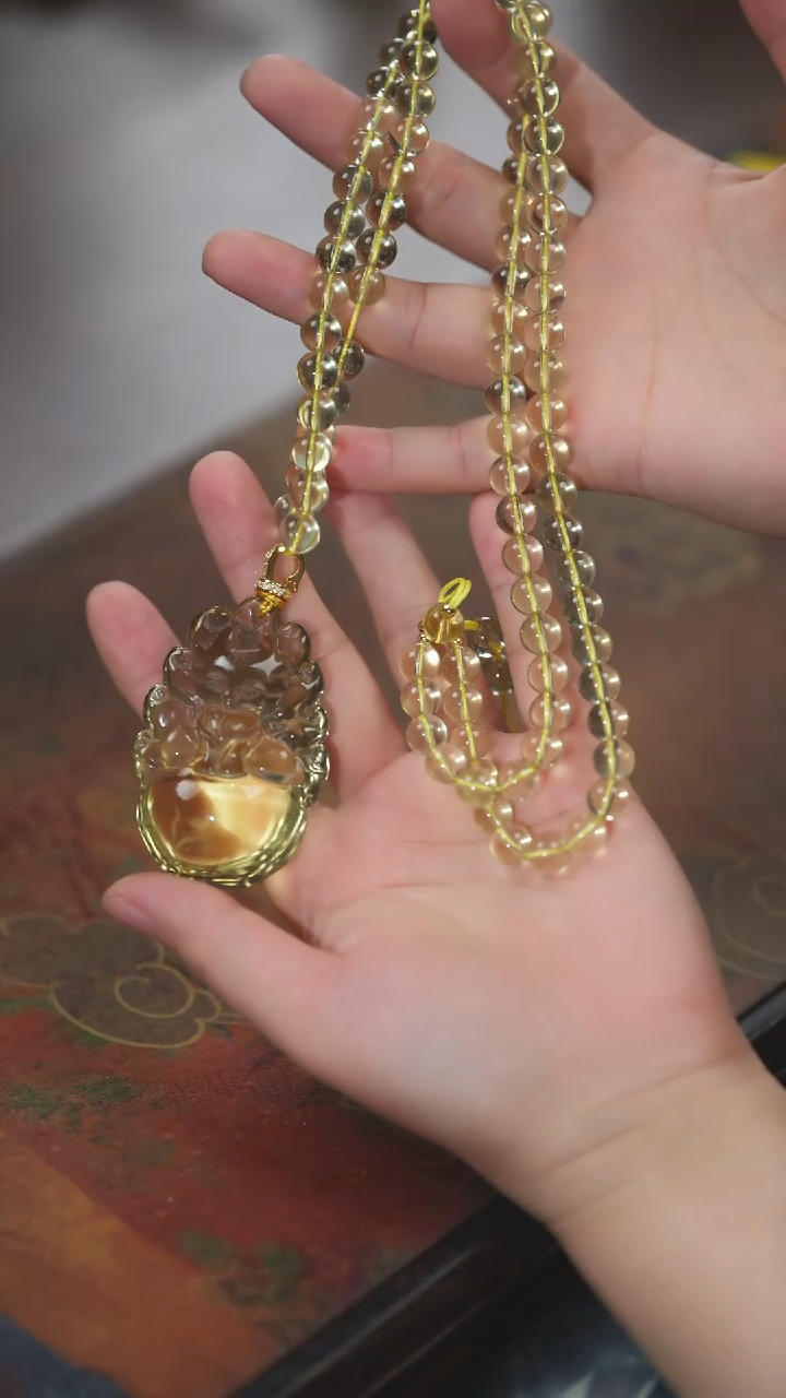 【闪购商品】水晶项链未镶嵌柠檬晶凤九