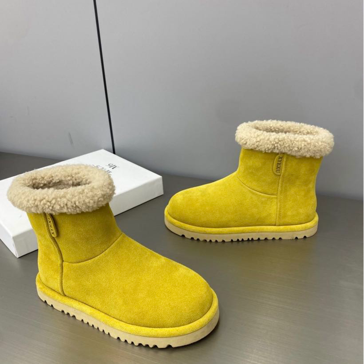 韩系毛口糖果色雪地靴女2025冬季新款大棉保暖显脚小百搭休闲棉鞋