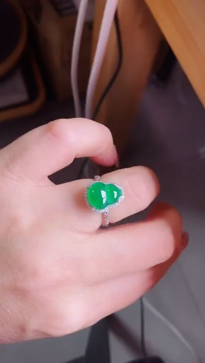 银S925镶嵌戒指翡翠1212