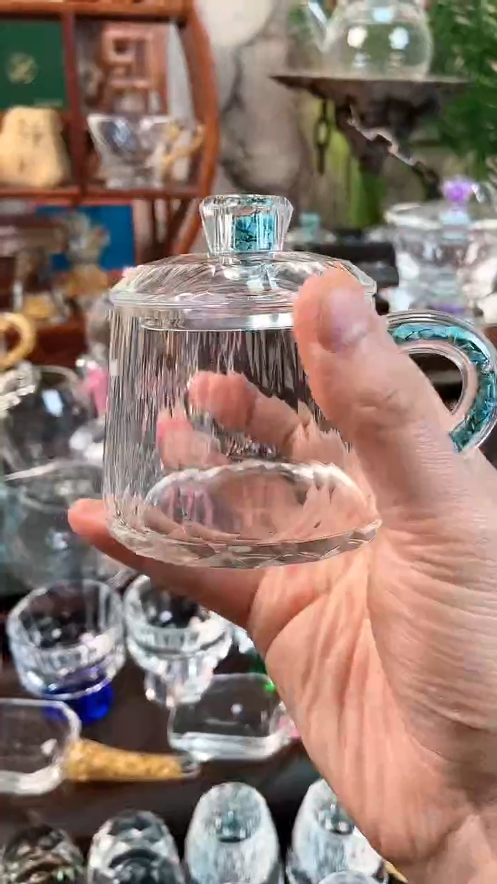 【闪购商品】玺宴新款水晶梯形杯绿松石