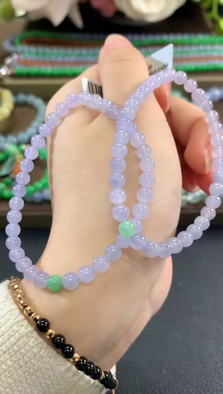 未镶嵌手串翡翠d68紫货有色差多样性一件发货